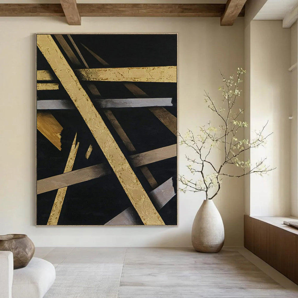 Beguiling Vast-Scale Hand-Painted Abstract Wall Art: Ignite Your Bedroom & Entryway LargeART2388