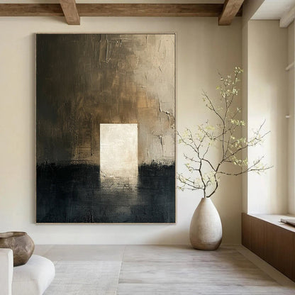 Immense Hand - Painted Textured Custom Abstract Canvas for Office and Entryway DTP008