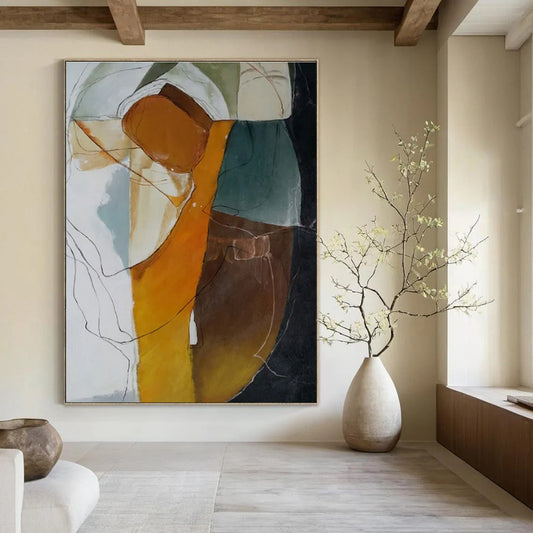 Oversized Custom Hand-Painted Abstract Art for Bedroom & Hotel Kids' Storytelling Rooms LargeART1457