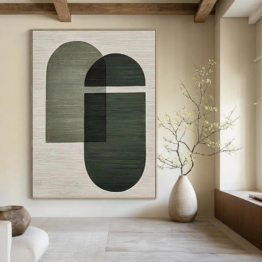 Expertly Designed Hand - Painted Textured Canvas Mural for Office & Entryway DKH1131