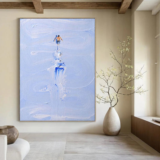 Custom Hand-Painted Abstract Masterpieces: Textured Beauty for Hotel & Entryway DTP327