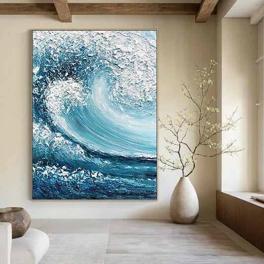 Large Custom Abstract Paintings: Textured Beauty for Office & Bar DTP322