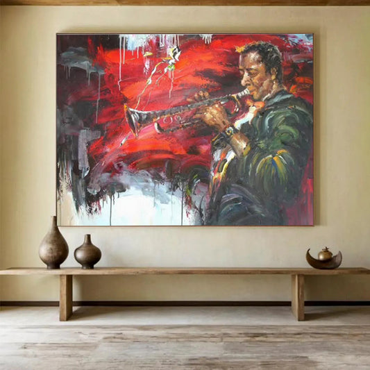 Mysterious Hand - Painted Textured Abstract Painting for Hallway & Bar DKH636