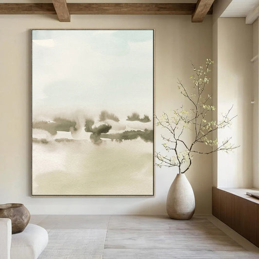 Peaceful & Serene Hand-Painted Personalized Abstract Painting for Bedroom & Hallway LargeART1963