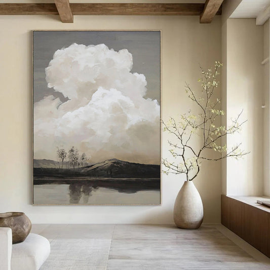 Large - Format Hand - Painted Textured Custom Abstract Work, for Decorating Bedroom and Dining Room DKH1439