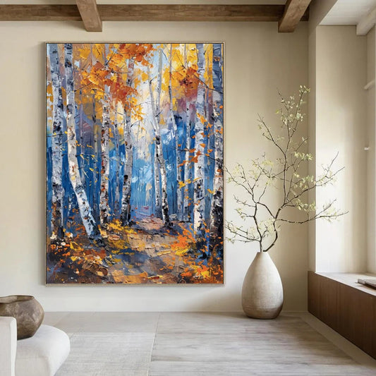 Large - Sized Mesmerizing Hand - Painted Textured Abstract on Canvas for Bedroom & Living Room DKH1406