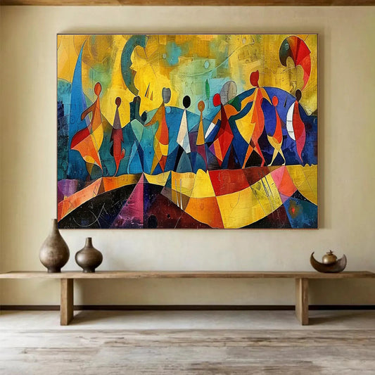 Vast - Scale Hand - Painted Textured Abstract Canvas for Impactful Design DKH768