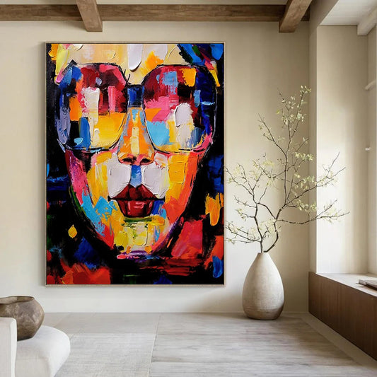Vertical Hand - Painted Custom Abstract Artwork for Living Room and Office DKH1652