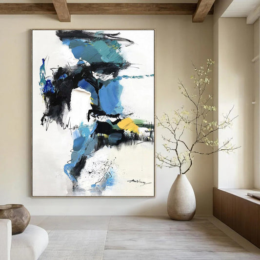 Vintage Travel Textured Abstract Wall Art for Bedroom & Study LargeART2085