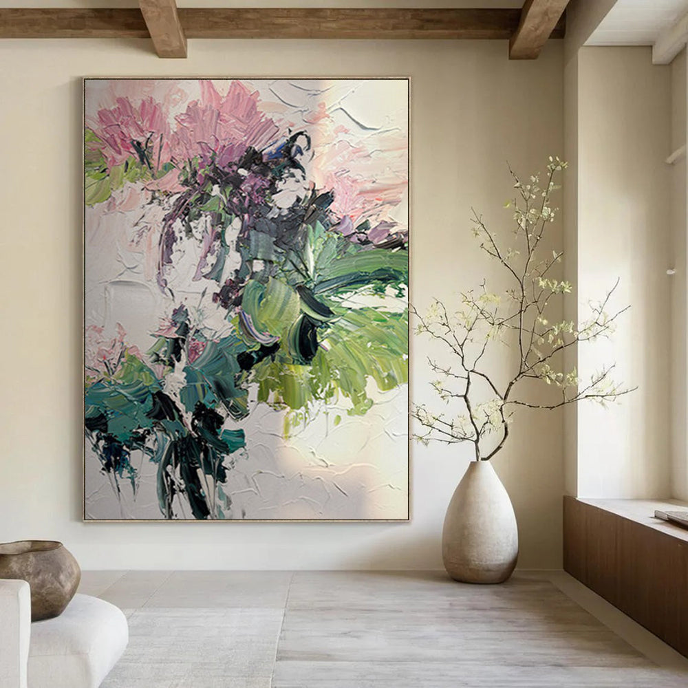 Large Custom Abstract Artworks: Hand-Painted Textures for Living Room & Hallway DTP271