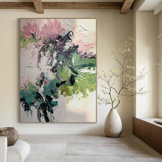 Large Custom Abstract Artworks: Hand-Painted Textures for Living Room & Hallway DTP271