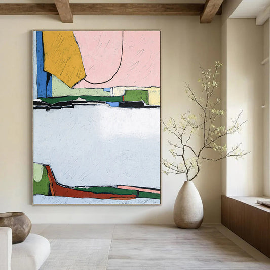 Breathtaking Large-Scale Hand-Painted Abstract Canvas: Transform Your Bedroom & Living Room LargeART2373