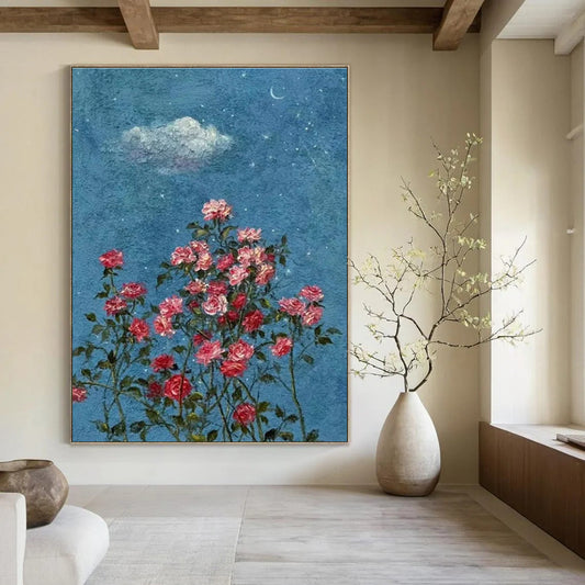 Large-Scale Custom Hand-Painted Abstract Canvas for Bedroom & Hotel Pet-Friendly Areas LargeART1454