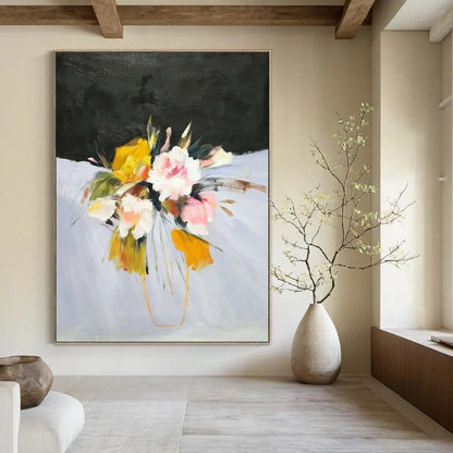 Rustic & Cozy Hand-Painted Custom Abstract Painting for Bedroom & Hallway LargeART1995