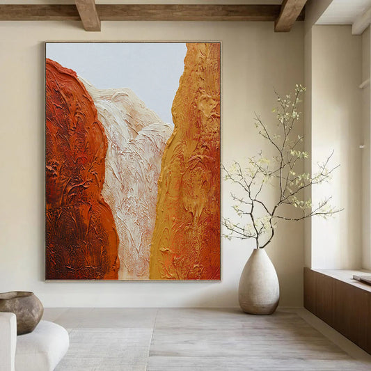 Large - Scale Hand - Painted Textured Abstract for Library & Reading Nook DKH1210