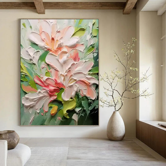 Cheerful Hand - Painted Textured Abstract on Canvas for Bedroom & Bar DKH1396