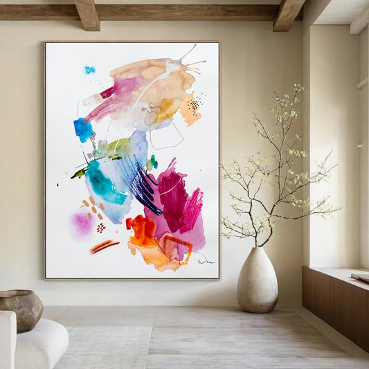 Custom Hand-Painted Abstract Painting for Bar & Living Room LargeART1818
