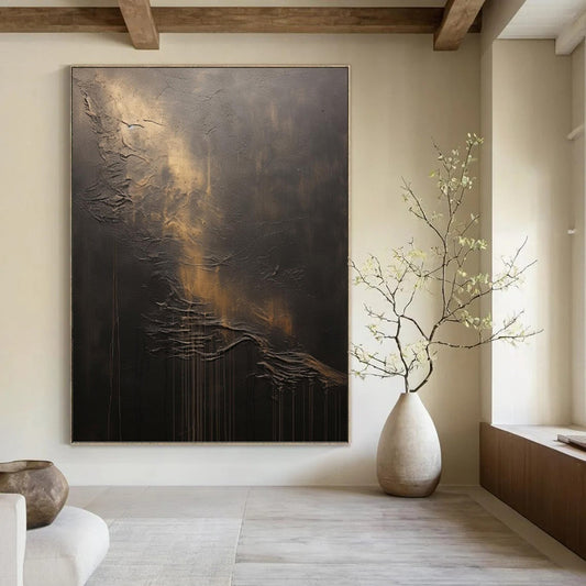 Vertical Hand - Painted Large Abstract Custom Gem for Living Room and Hallway DKH1663