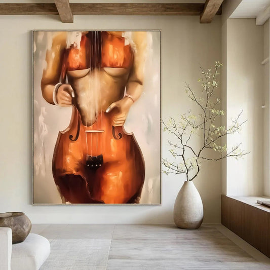 Vertical Hand - Painted Custom Abstract Gem for Living Room and Hotel DKH1648