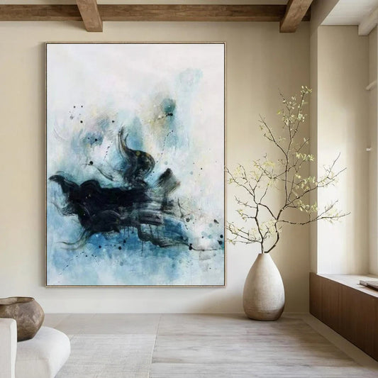 Enormous-Scale Hand-Painted Abstract Wall Installations for Bedroom & Hotel LargeART2305