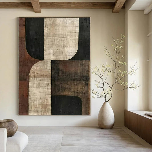 Huge Hand-Painted Abstract Canvases for Dining Room & Hallway LargeART2357