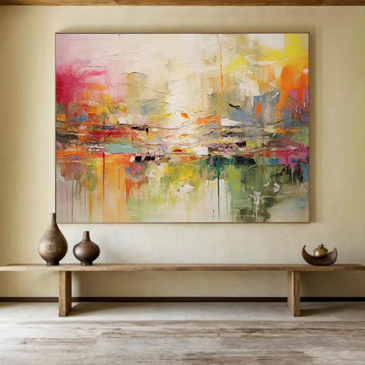 Enormous Hand-Painted Abstract Murals for Entryway & Living Room LargeART1536