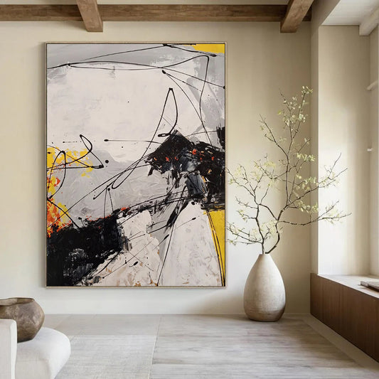 Vast - Dimensioned Hand - Painted Custom Abstract Creation for Living Room and Hotel DTP054