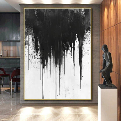 Black Dripping Paint "Gothic Drip" Painting On Canvas HB302