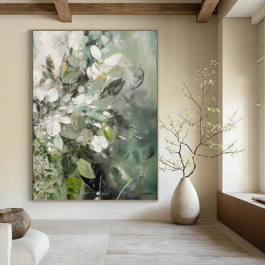 Elegant Custom - Crafted Textured Canvas Abstract for Bedroom & Hotel Suite DKH1086