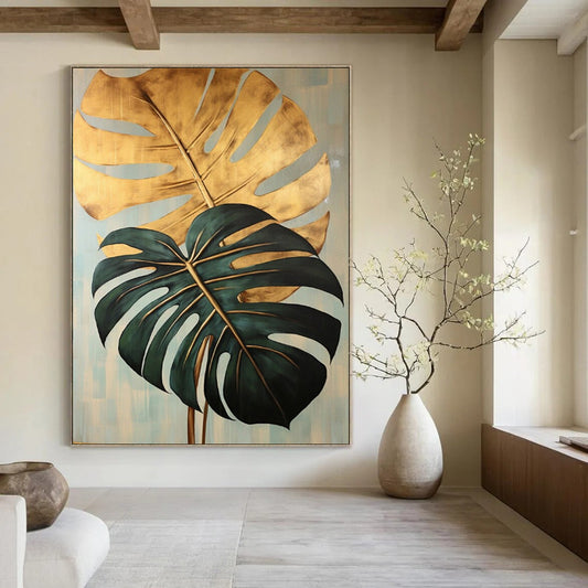 Grand-Scale Hand-Painted Abstract Canvases for Bar & Event Space LargeART2195