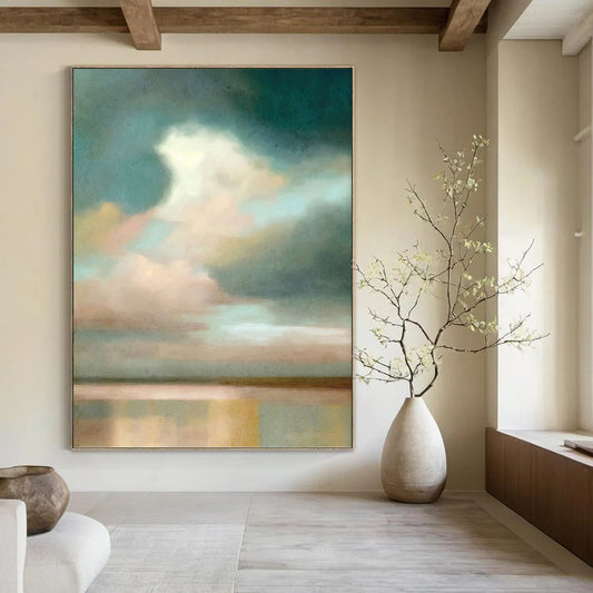Majestic Hand - Painted Textured Abstract Art on Canvas for Hotel & Entryway DKH1357