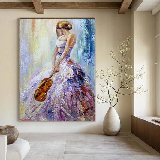 Immense Hand-Painted Abstract Wall Art for Bedroom & Spa LargeART2182