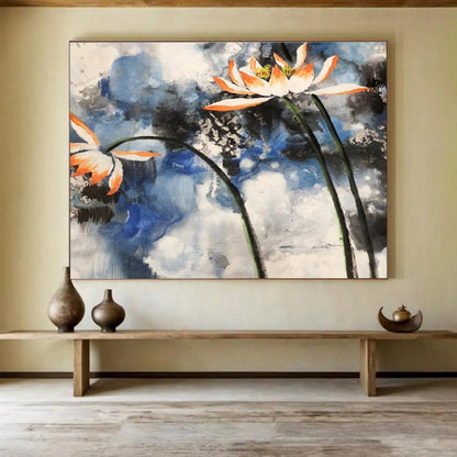 Ethereal Hand - Painted Textured Abstract Canvas for Office & Bar DKH627