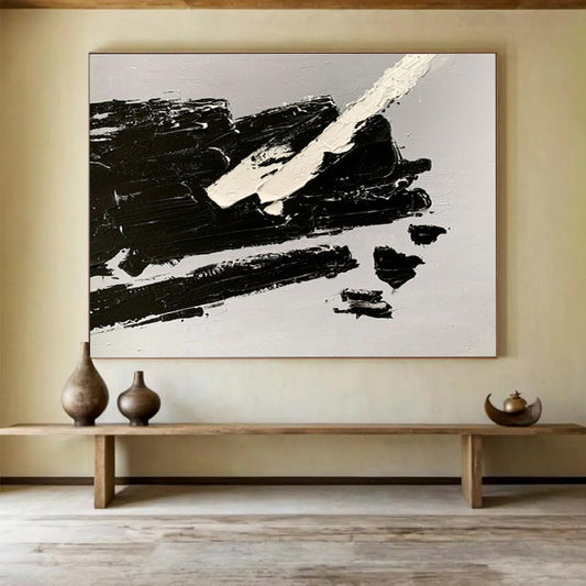 “Elemental Fusion” Oversized Abstract Art for Office & Dining Room DKH284