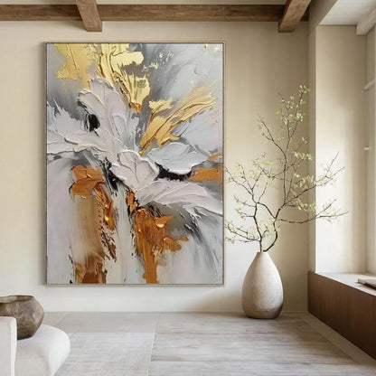 Stimulating Hand - Painted Textured Abstract on Canvas for Office & Living Room DKH1386