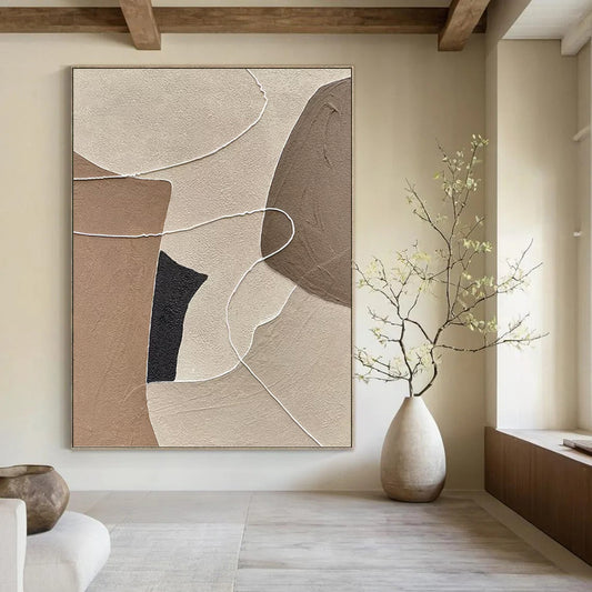 Polished Hand - Painted Textured Abstract Canvas for Hallway & Living Room DKH1313