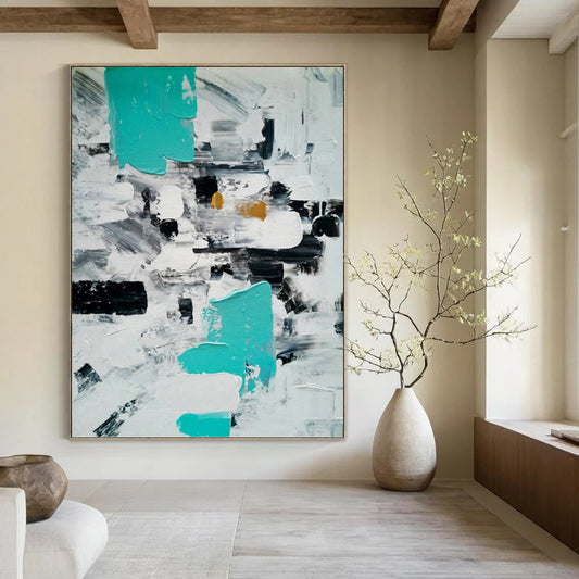 Dynamic Hand - Painted Textured Abstract Painting for Living Room & Office DKH1347