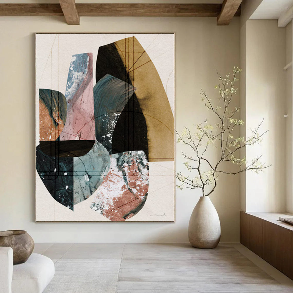 Flecked Textures: Gargantuan Custom Abstract Work for Living Room and Bar DTP152