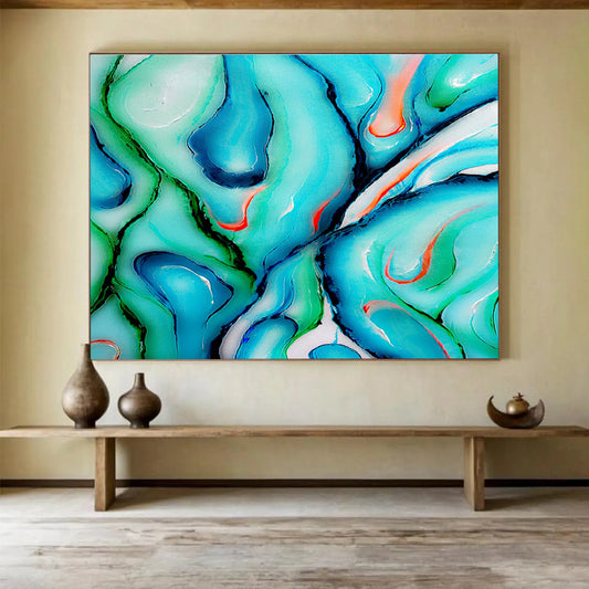 Glamorous Large Abstract Wall Art with Shimmering Textured Accents for Bar & Hotel Lobby DKH917