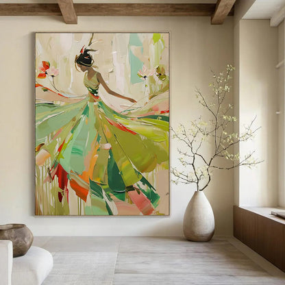 Aetherial Whispers: Hand - Painted Custom Abstract Canvas for Living Room and Bar DTP082