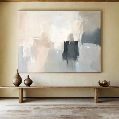 “Neutral Abstract Layers” - Beige, Gray, White, Black - Subtle Abstract Layers - Acrylic Painting HB1319