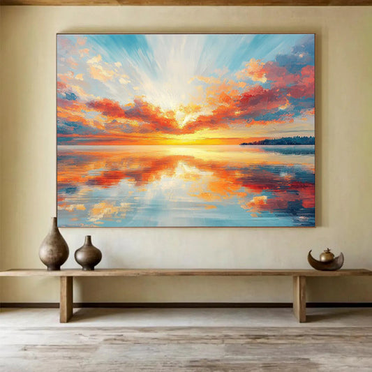 Grand Abstract Hand - Painted Textured Canvas for Dining Room & Office DKH622
