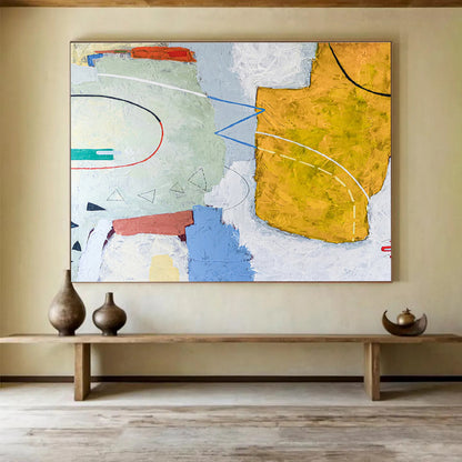 Striking Hand - Painted Abstract Painting for Entryway & Bar DKH559