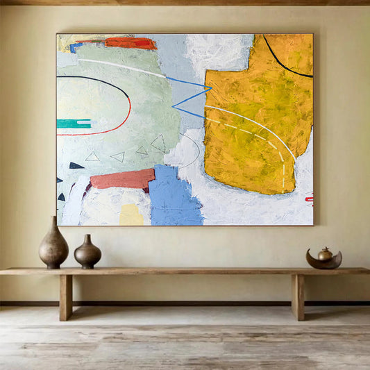 Striking Hand - Painted Abstract Painting for Entryway & Bar DKH559