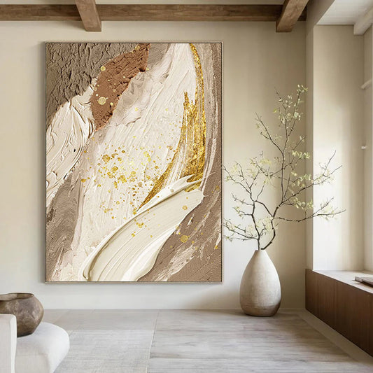 Jumbo Hand - Painted Textured Custom Abstract Painting, for Dining Room and Hallway DKH1477
