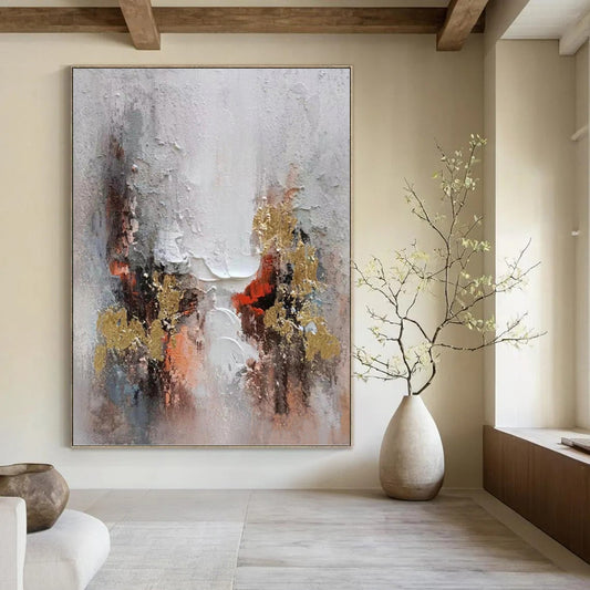 Designer - Driven Style: Hand - Crafted Textured Canvas Painting for Dining Room & Hallway DKH1168