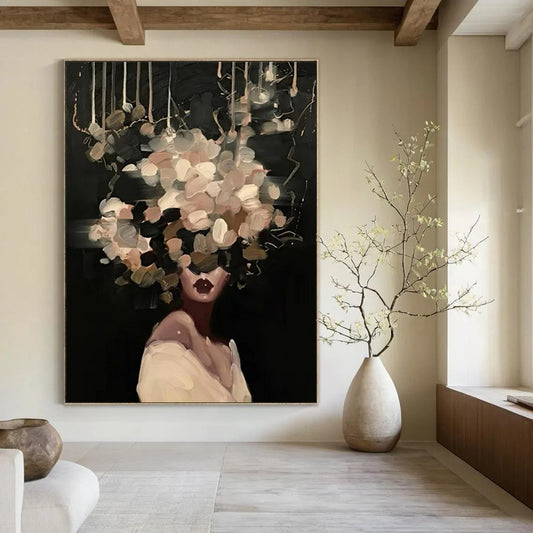 Big-Size Handmade Abstract Artworks: Textured Wonders for Living Room & Office DTP326