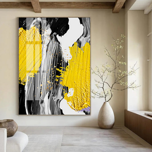 Vast - Expansive Vertical Hand - Painted Textured Custom Abstract Artifact, for Decorating Bedroom and Office DKH1526
