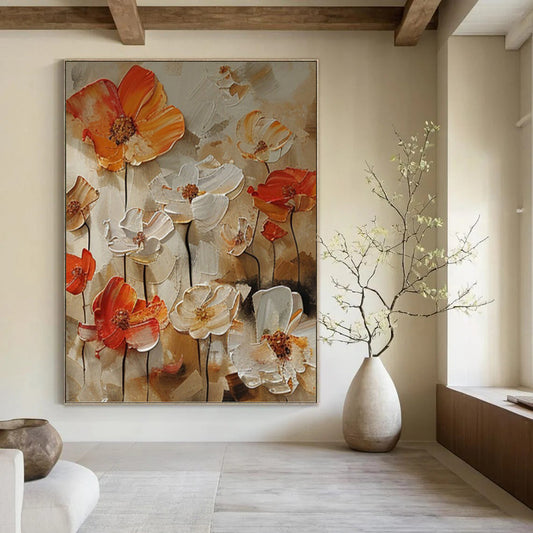 Energetic Hand - Painted Textured Abstract on Canvas for Office & Bedroom DKH1399
