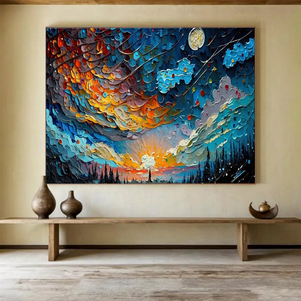 Dramatic Large Abstract Painting for Entryway & Living Room DKH878